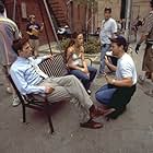 Mark Steven Johnson (right) directs Ben Affleck (left) and Jennifer Garner (center) on the set of "Daredevil".