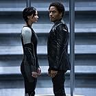 Lenny Kravitz and Jennifer Lawrence in The Hunger Games: Catching Fire (2013)