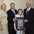 Betty Ford at the USPS Gerald Ford stamp unveiling in Rancho Mirage, CA with her son Jack, Postmaster General Jack Potter and Susan Ford Bales