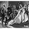 Laurence Olivier, Jean Simmons, Eileen Herlie, and Basil Sydney in Hamlet (1948)