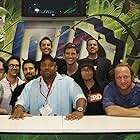 Adam Baldwin, Vik Sahay, Scott Krinsky, Sarah Lancaster, Mark Christopher Lawrence, Ryan McPartlin, Josh Schwartz, Zachary Levi, Joshua Gomez, and Chris Fedak at an event for Chuck (2007)