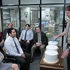 Kate Flannery, Paul Lieberstein, Catherine Tate, Rainn Wilson, Oscar Nuñez, Angela Kinsey, Brian Baumgartner, and Jake Lacy in The Office (2005)