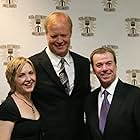 Presenters of the voice acting awards Carolyn Lawrence, Bill Fagerbakke, and Rodger Bumpass.