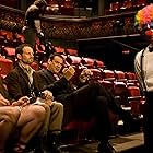 Charlie after show in the Pink Lady Theater with his longtime Producer Beasley Beasler, stage manager Lt. Burt Cordova USMC, and Band Leader Michael Goomba.