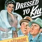 Basil Rathbone, Nigel Bruce, and Patricia Morison in Dressed to Kill (1946)