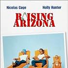 Nicolas Cage, Holly Hunter, and T.J. Kuhn in Raising Arizona (1987)