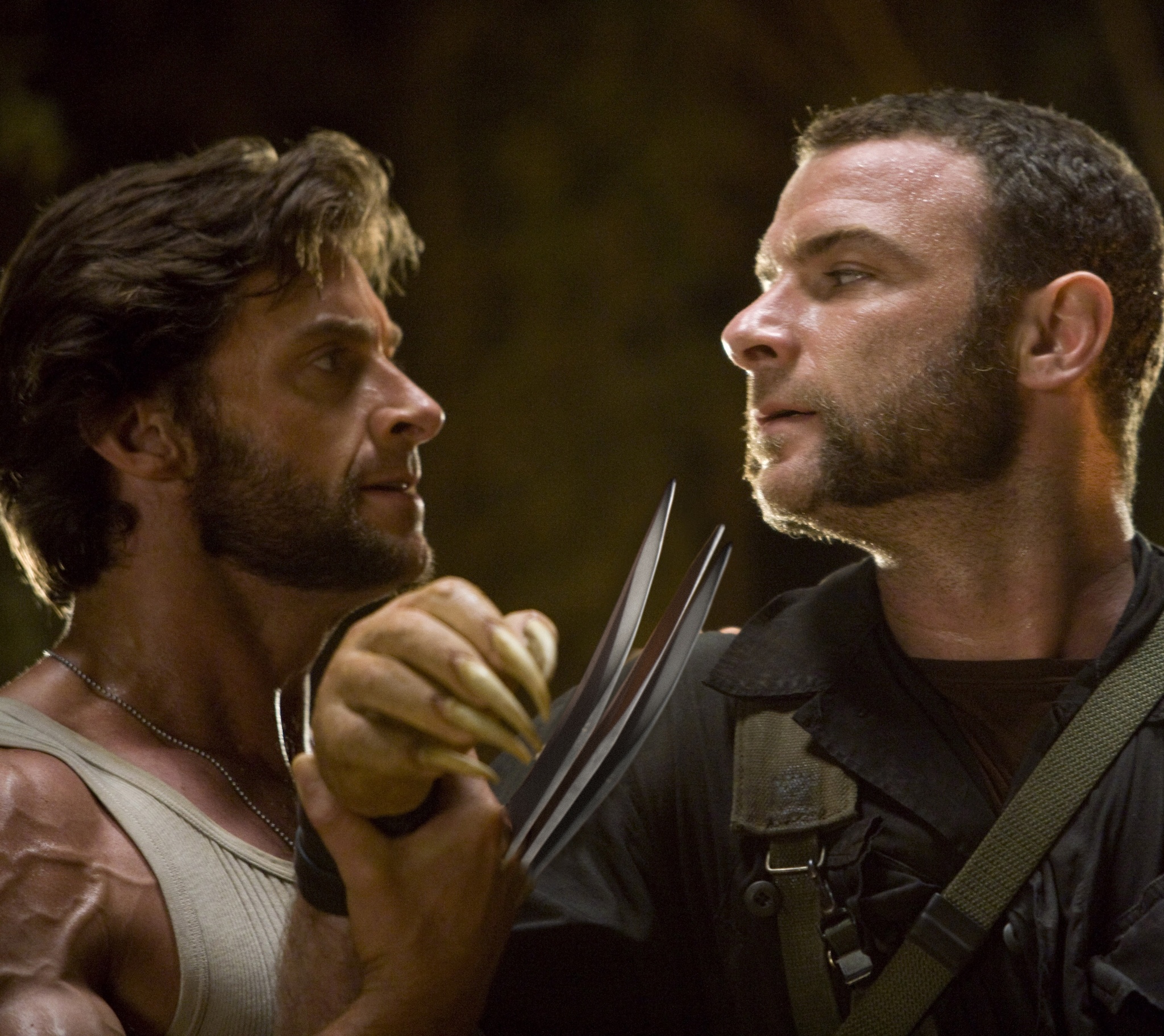 Liev Schreiber and Hugh Jackman in X-Men Origins: Wolverine (2009)