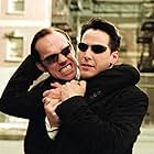 Keanu Reeves and Hugo Weaving in The Matrix Reloaded (2003)