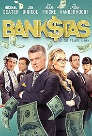 Alan Thicke, Nicholas Campbell, Joe Dinicol, Grace Lynn Kung, Ron Lea, Michael Seater, and Laura Vandervoort in Bank$tas (2013)