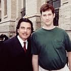 Eric Bruno Borgman and Peter Gallagher on the set of Mr. Deeds.