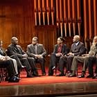 (left to right) Charlie Scott, Steve McNair, Nikki McCray, Dave Stewart, John Saunders, Marion Jones, Kenny Smith, Tommie Smith, Art Shell