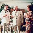 Peter Ustinov, Jonathan Cecil, and Diana Muldaur in Murder in Three Acts (1986)