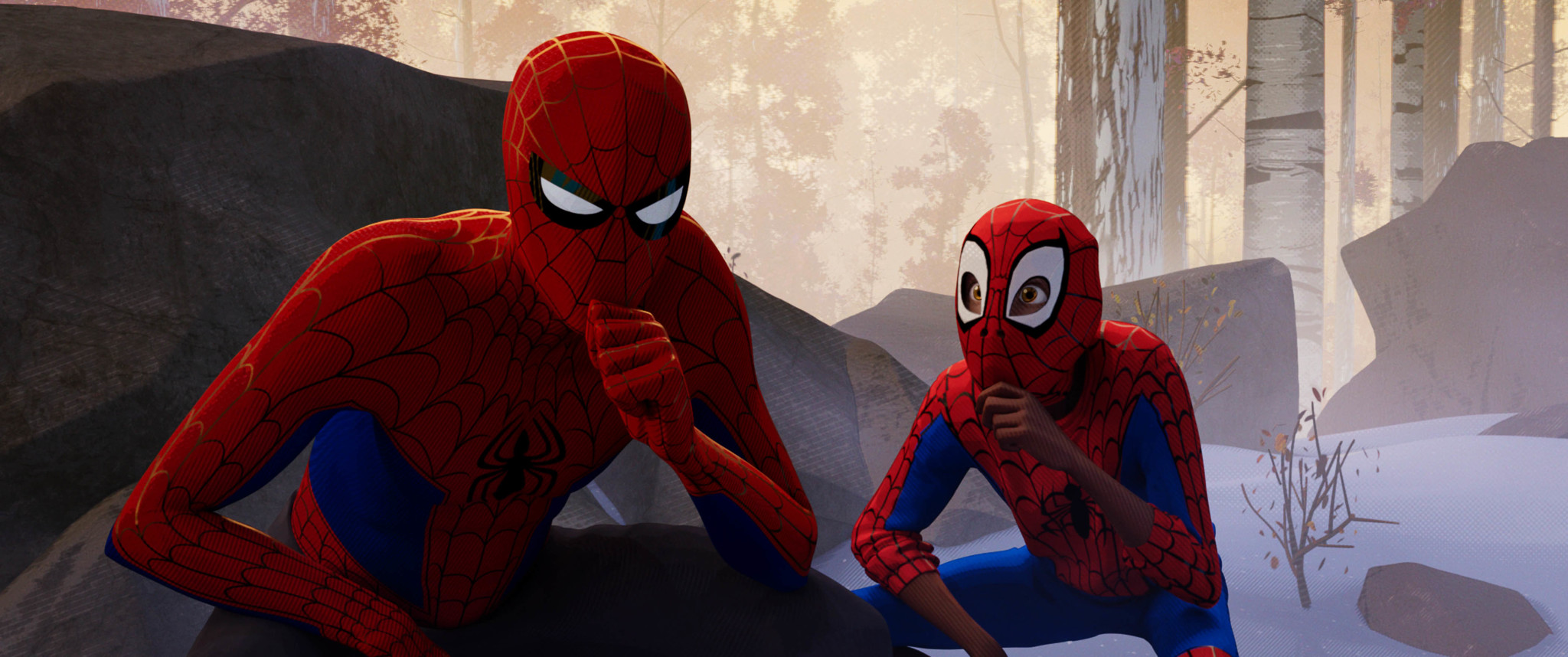 Jake Johnson and Shameik Moore in Spider-Man: Into the Spider-Verse (2018)