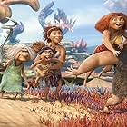 Nicolas Cage, Catherine Keener, Cloris Leachman, Clark Duke, Randy Thom, and Emma Stone in The Croods (2013)