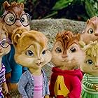 Christina Applegate, Anna Faris, Justin Long, Jesse McCartney, Amy Poehler, Matthew Gray Gubler, and Mahmoud al Shahabi in Alvin and the Chipmunks: Chipwrecked (2011)