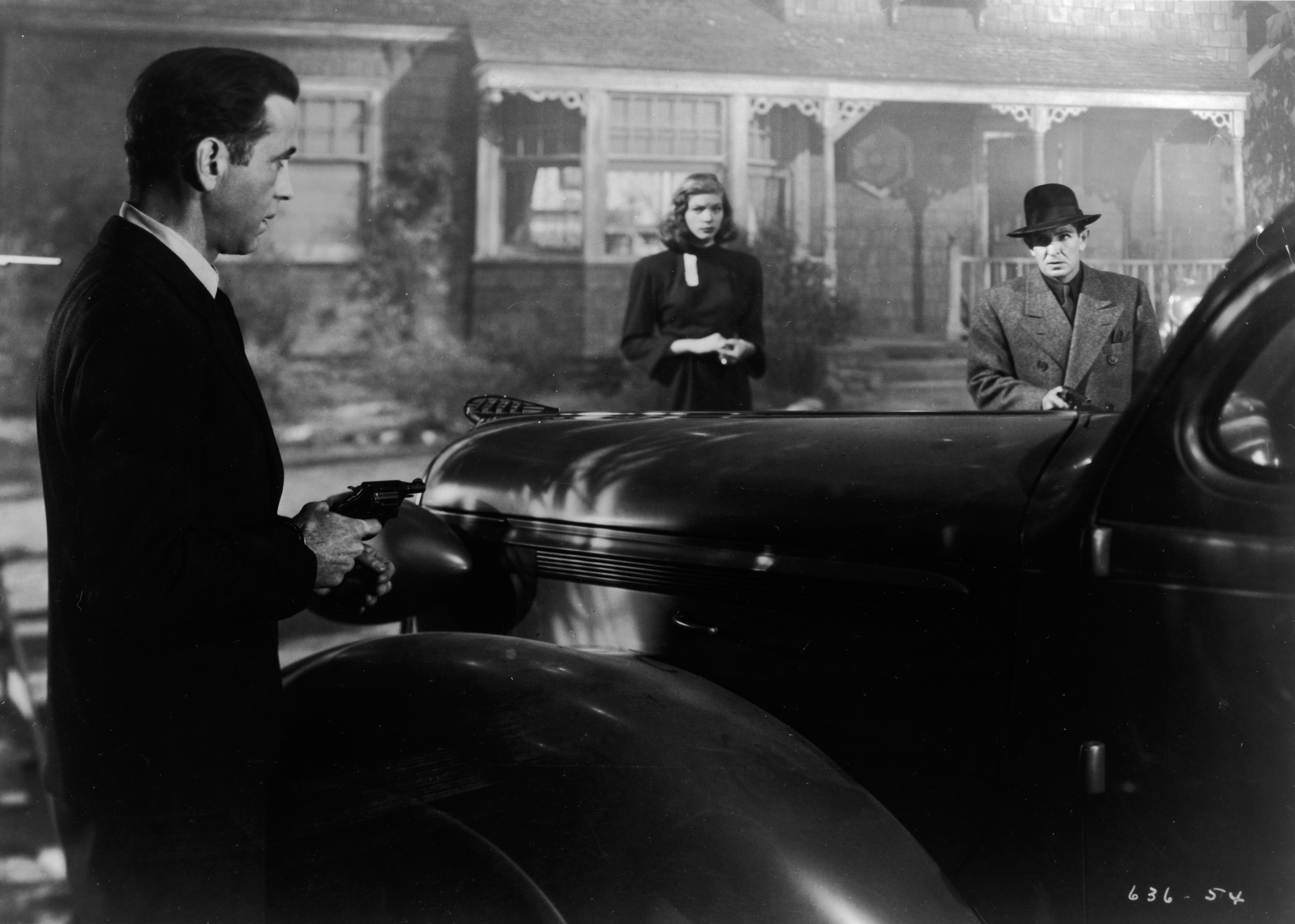 Lauren Bacall, Humphrey Bogart, and Bob Steele in The Big Sleep (1946)