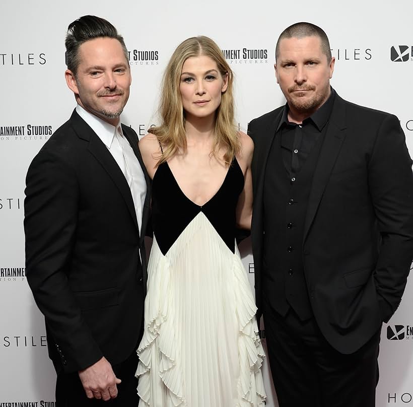 Christian Bale, Scott Cooper, and Rosamund Pike at an event for Hostiles (2017)