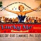 Doris Day, Robert Cummings, Marcel Dalio, Eddie Foy Jr., Phil Silvers, and Nancy Walker in Lucky Me (1954)