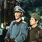 Robert Clary, Larry Hovis, and Frank Marth in Hogan's Heroes (1965)