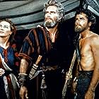 Charlton Heston, Yvonne De Carlo, and John Derek in The Ten Commandments (1956)