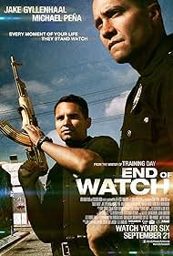 Jake Gyllenhaal and Michael Peña in End of Watch (2012)