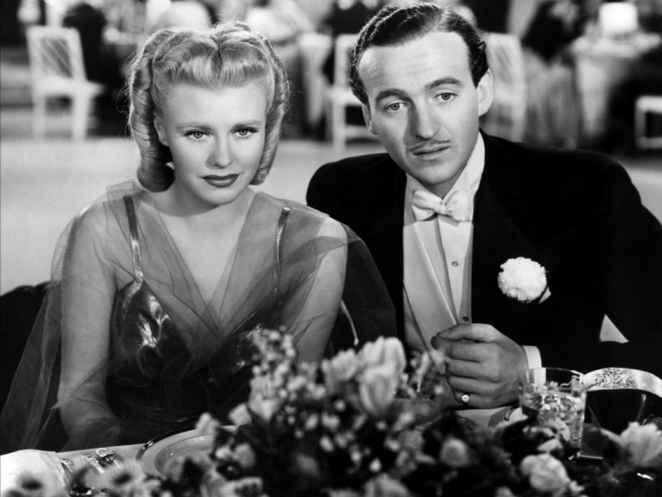 David Niven and Ginger Rogers in Bachelor Mother (1939)