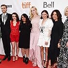Amelia Warner, Elle Fanning, Haifaa Al-Mansour, Bel Powley, Douglas Booth, Maisie Williams, and Emma Jensen at an event for Mary Shelley (2017)
