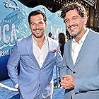 Enrico Casarosa and Giacomo Gianniotti at an event for Luca (2021)