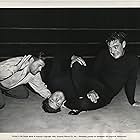 Lon Chaney Jr., Lou Costello, and Sammy Stein in Here Come the Co-eds (1945)