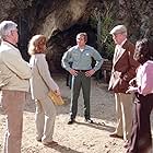 Leslie Nielsen, Ray Milland, Dennis Cole, Sheila Larken, and Julie Sommars in Cave in! (1983)