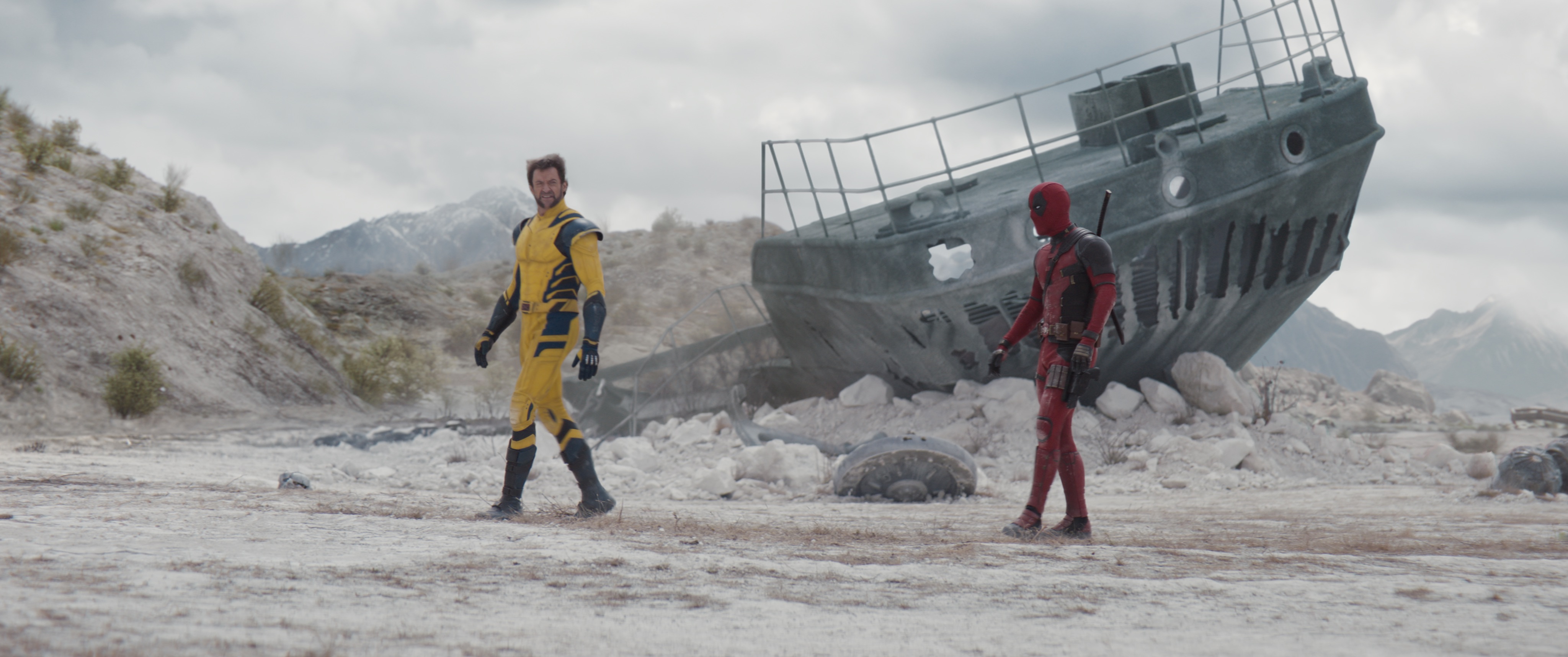 Ryan Reynolds and Hugh Jackman in Deadpool & Wolverine (2024)