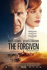 Ralph Fiennes and Jessica Chastain in The Forgiven (2021)