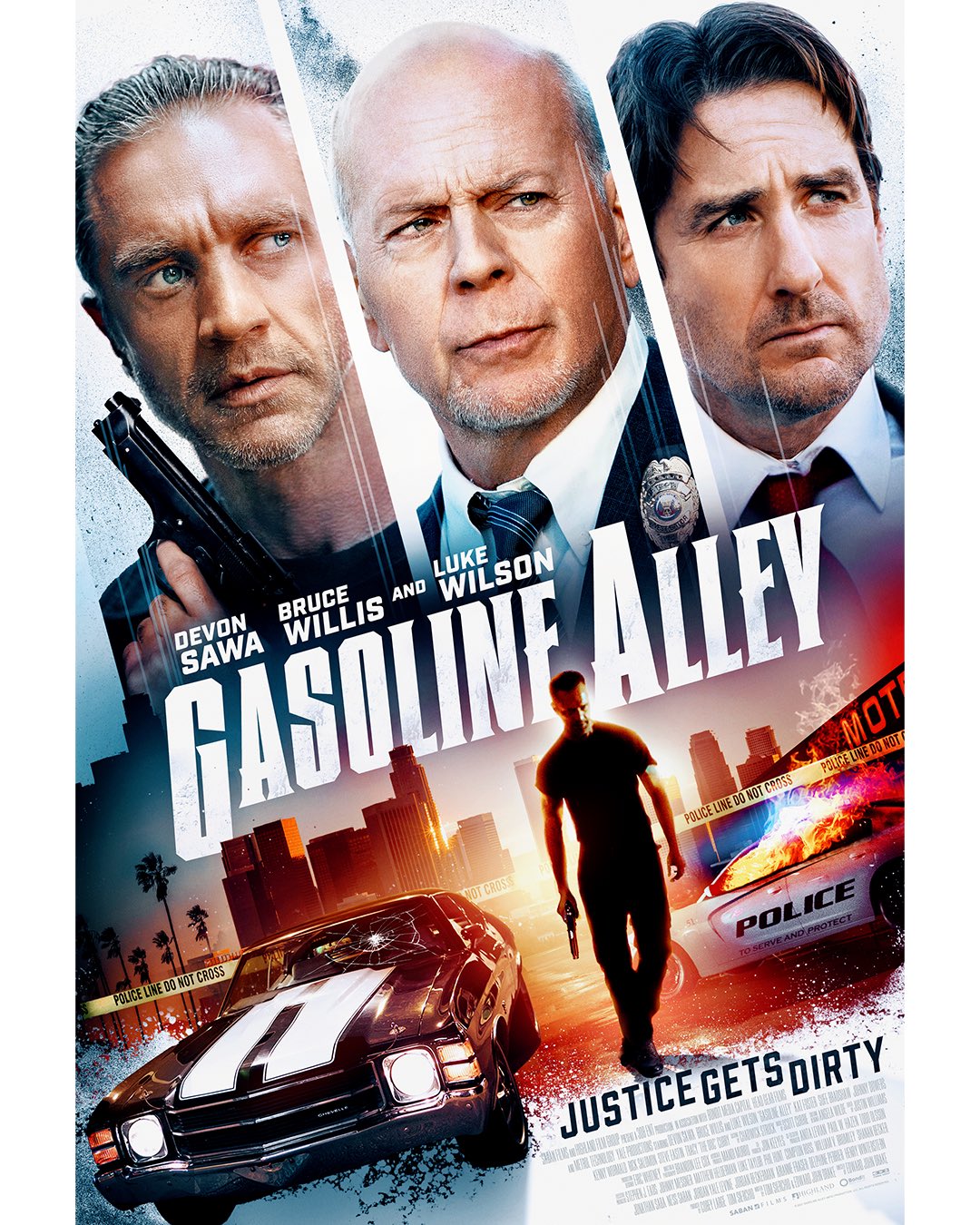 Bruce Willis, Devon Sawa, and Luke Wilson in Gasoline Alley (2022)