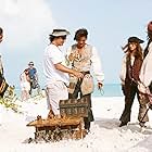 Johnny Depp, Orlando Bloom, Jack Davenport, Keira Knightley, and Gore Verbinski in Pirates of the Caribbean: Dead Man's Chest (2006)