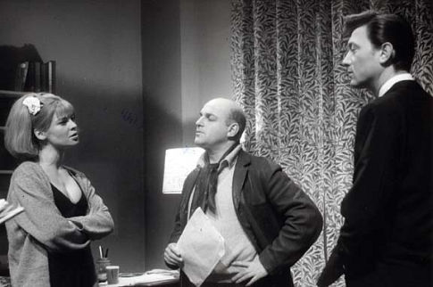 Julie Christie, Laurence Harvey, and John Schlesinger in Darling (1965)