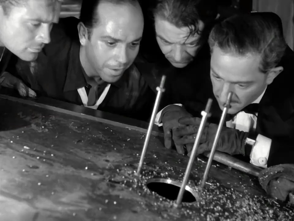 Jules Dassin, Robert Manuel, Carl Möhner, and Jean Servais in Rififi (1955)