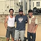 Sam Hunt, Harold Cronk and Derek Brandon on set of Unbroken: Path to Redemption