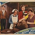 Kathleen Harrison, Robert Montgomery, Rosalind Russell, and Merle Tottenham in Night Must Fall (1937)