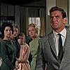 Veronica Cartwright, Tippi Hedren, Jessica Tandy, Rod Taylor, and Suzanne Pleshette in The Birds (1963)