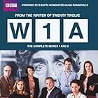 Hugh Bonneville, Monica Dolan, Sarah Parish, Nina Sosanya, Jessica Hynes, Jason Watkins, and Hugh Skinner in W1A (2014)