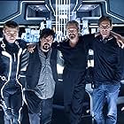 Jeff Bridges, Steven Lisberger, Garrett Hedlund, and Joseph Kosinski in Tron: Legacy (2010)