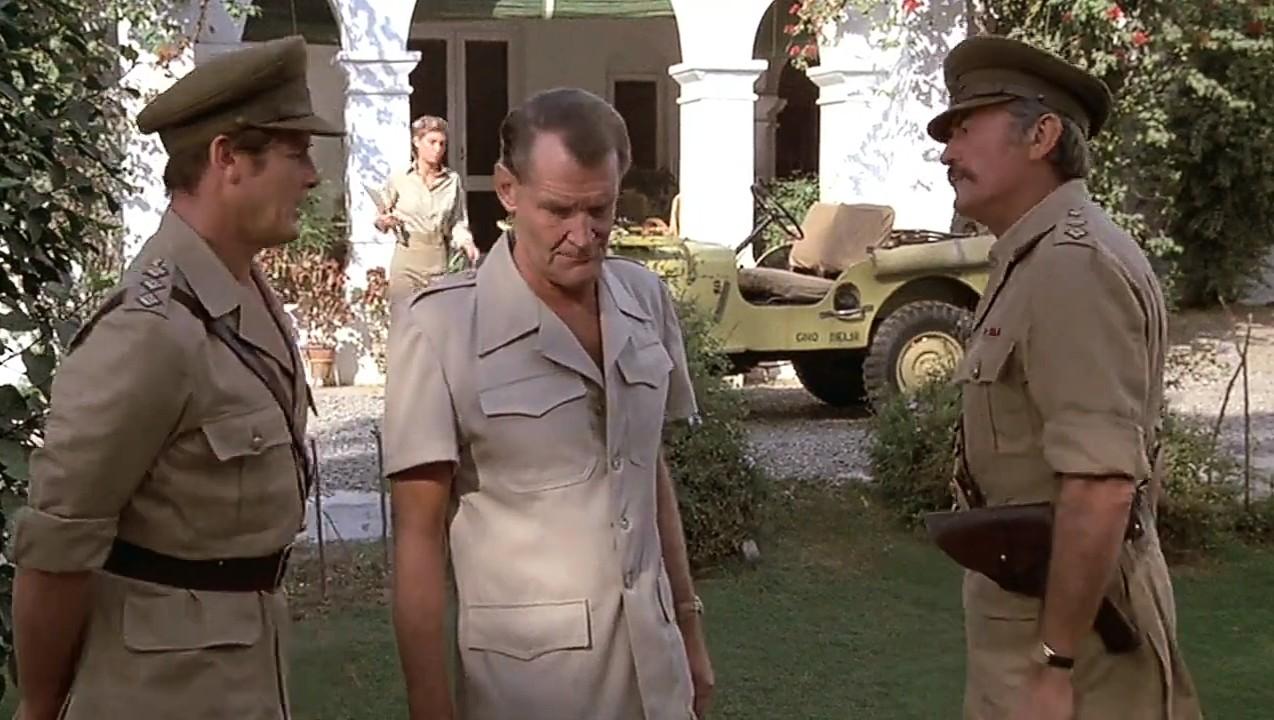 Gregory Peck, Roger Moore, and Patrick Allen in The Sea Wolves (1980)