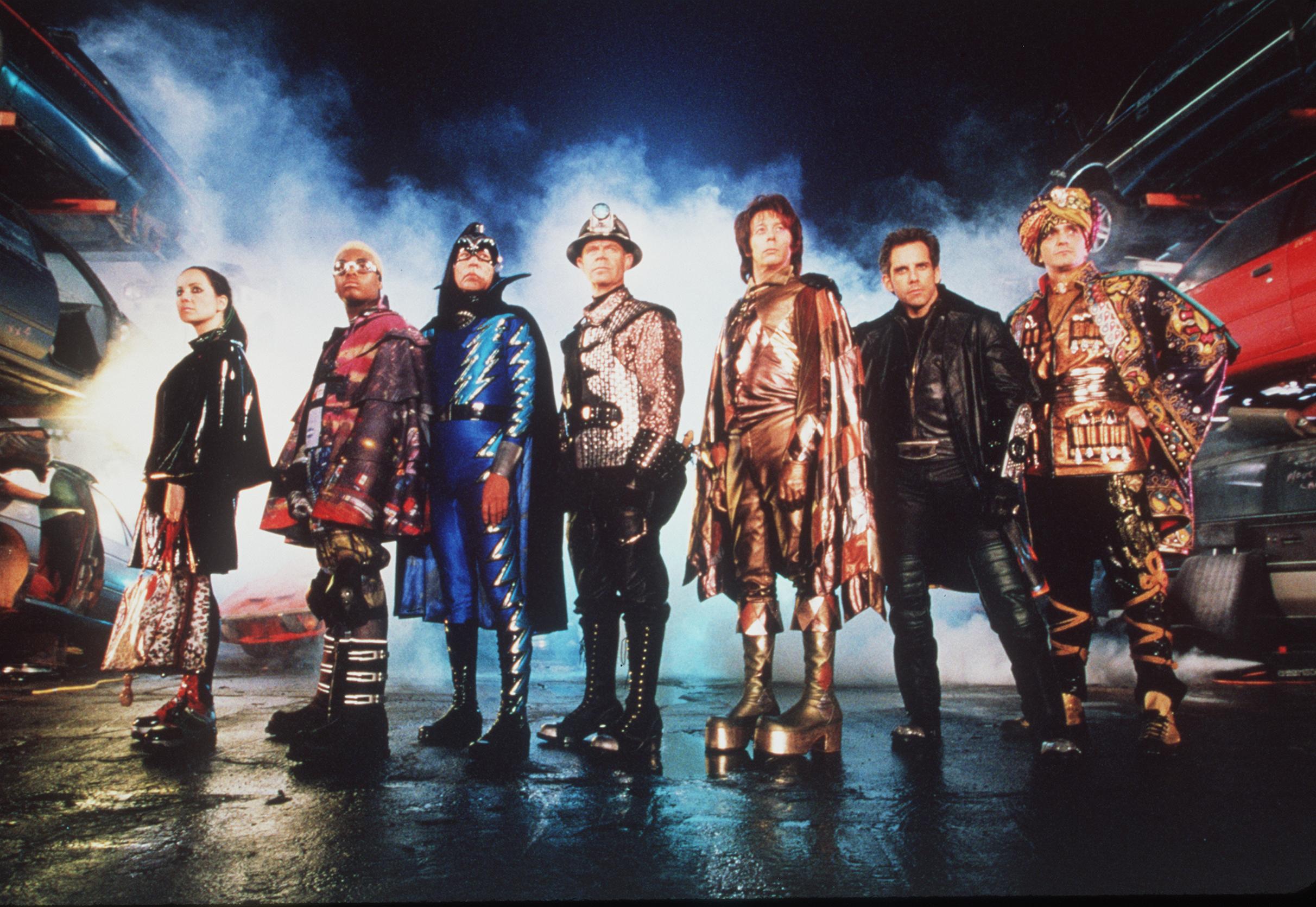 Hank Azaria, Janeane Garofalo, William H. Macy, Paul Reubens, Ben Stiller, Kel Mitchell, Melinda Sue Gordon, Wes Studi, and Jeff Lunn in Mystery Men (1999)