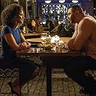 Dave Bautista and Parisa Fitz-Henley in My Spy (2020)