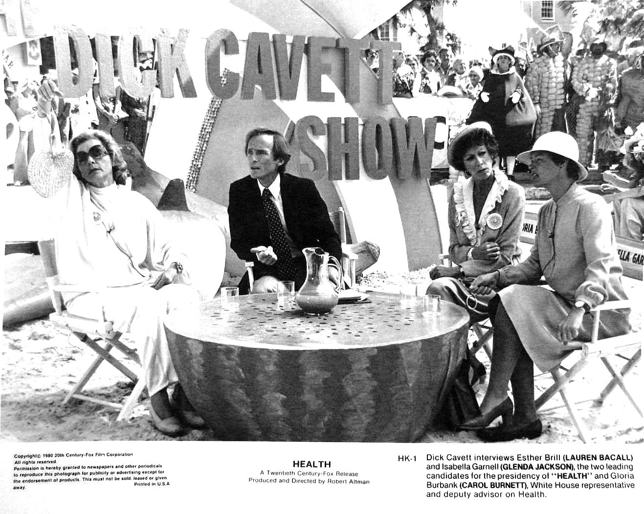 Lauren Bacall, Carol Burnett, Dick Cavett, and Glenda Jackson in HealtH (1980)