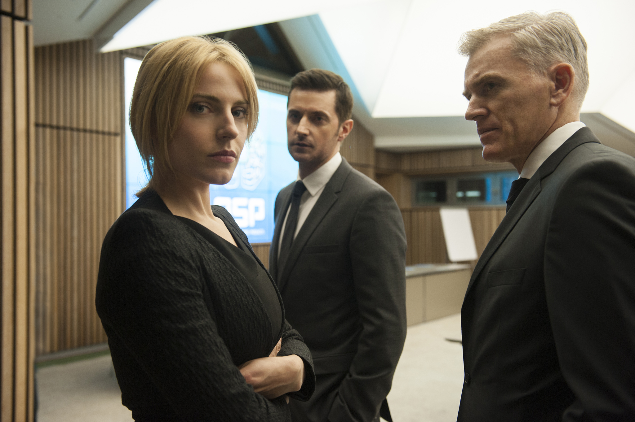 Richard Armitage, Richard Dillane, and Antje Traue in Berlin Station (2016)