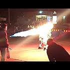 Dan Skene doing a body burn w/ flamethrower.