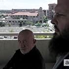 Jonathan Banks as Mike Ehrmantraut and David Mattey as Clarence (aka "Man Mountain") in Better Call Saul episode Pimento S1E9