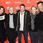 Katherine Butler, Derrin Schlesinger, Mary Jane Skalski, Bart Layton, and Dimitri Doganis at an event for American Animals (2018)