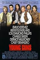 Charlie Sheen, Emilio Estevez, Dermot Mulroney, Kiefer Sutherland, Lou Diamond Phillips, and Casey Siemaszko in Young Guns (1988)